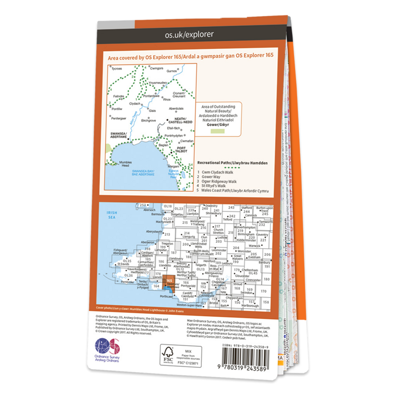 OS Explorer Map 165 Swansea Neath and Port Talbot-1