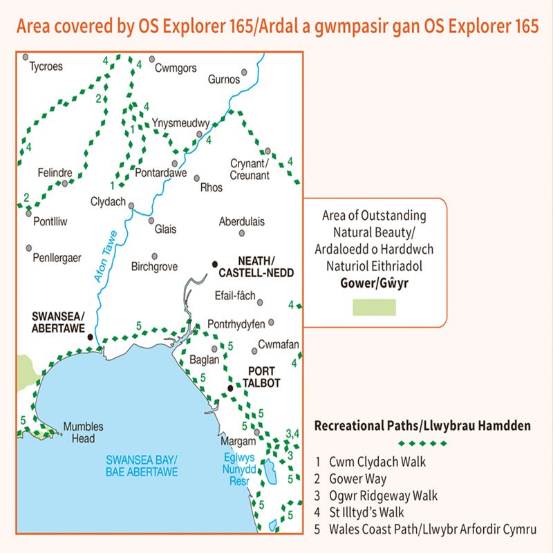 OS Explorer Map 165 Swansea Neath and Port Talbot-2