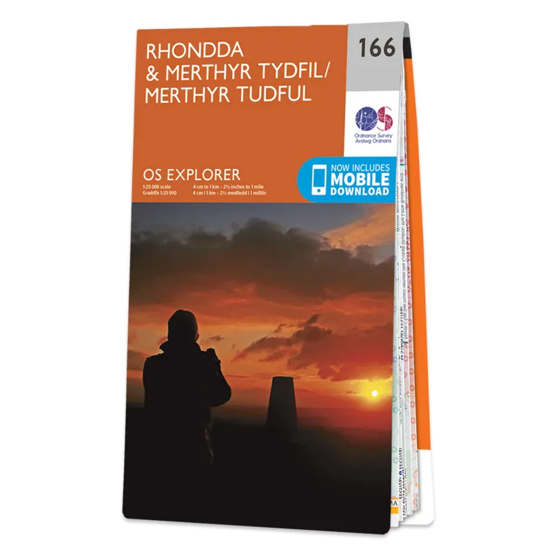OS Explorer Map 166 Rhondda and Merthyr Tydfil