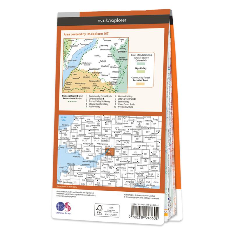 OS Explorer Map 167 Thornbury Dursley and Yate-1