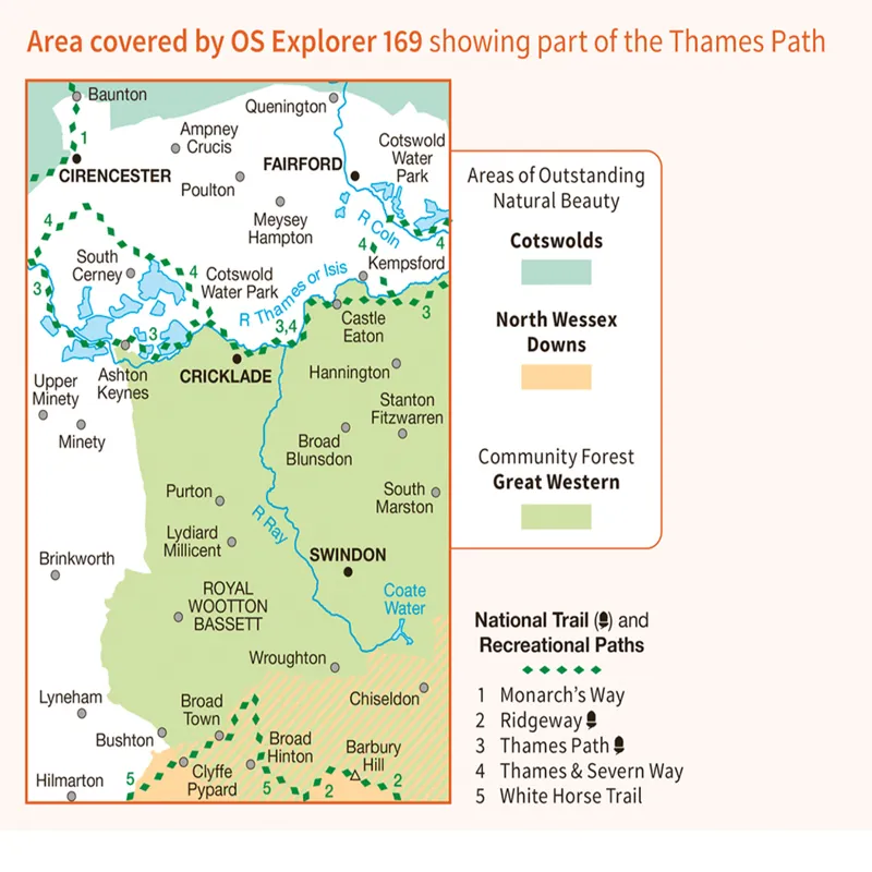 OS Explorer Map 169 Cirencester and Swindon-2