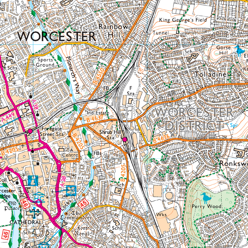 OS Explorer Map 204 Worcester and Droitwich Spa-3