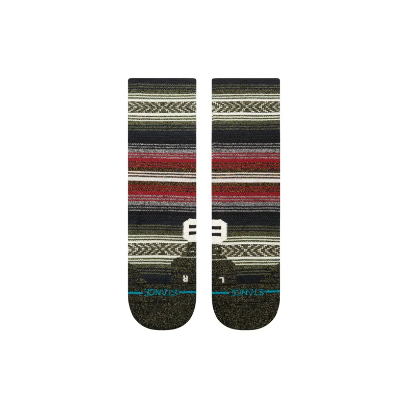 Stance Men's Mid Wool Crew Socks Black Red-1