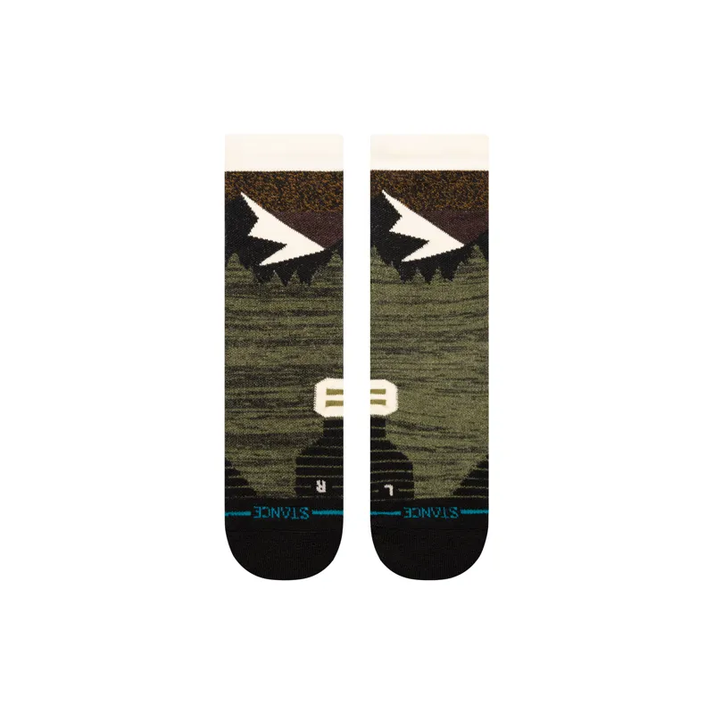 Stance Men's Mid Wool Crew Socks Olive-1