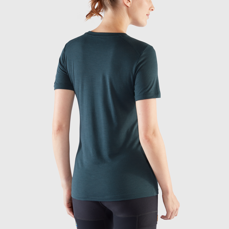 Fjallraven Women's Abisko Wool Fox SS Flame Orange/ Ultramarine-3