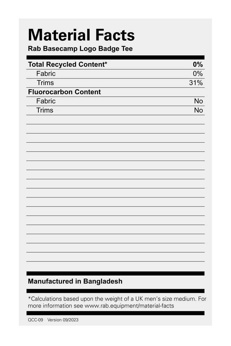 Rab Men's Basecamp Logo Badge Tee Beluga-6