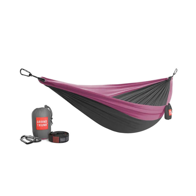 Grand Trunk Double Deluxe Hammock with Straps Charcoal Magenta