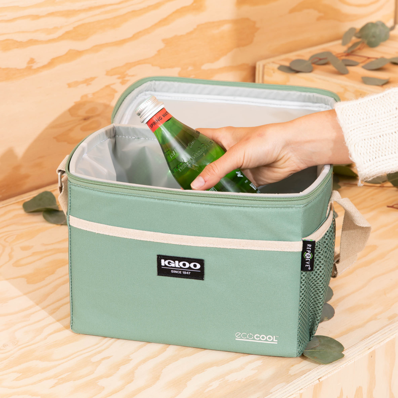 Igloo Ecocool Cube 12QT Cooler Lunch Bag Green-6