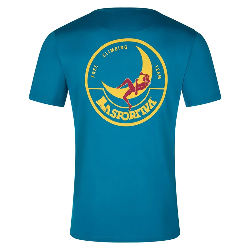 La Sportiva Men's Climbing On The Moon T-Shirt Turchese-1