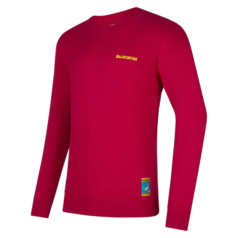 La Sportiva Men's Climbing On The Moon Sweatshirt Fuchsia