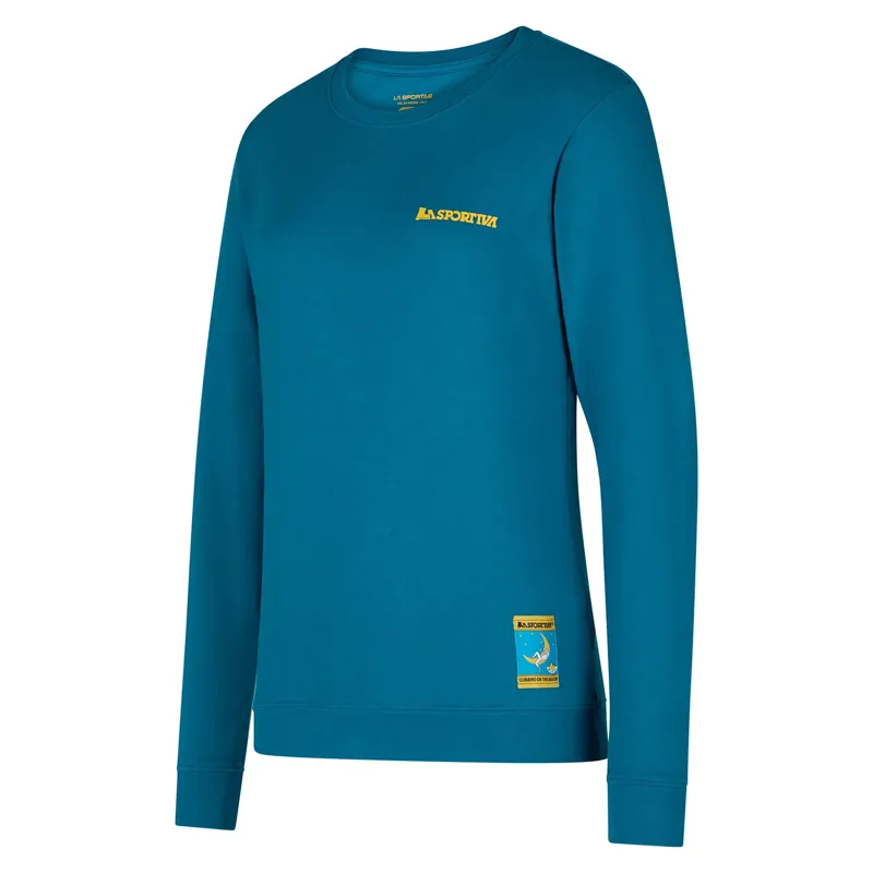 La Sportiva Women's Climbing On The Moon Sweatshirt Turchese