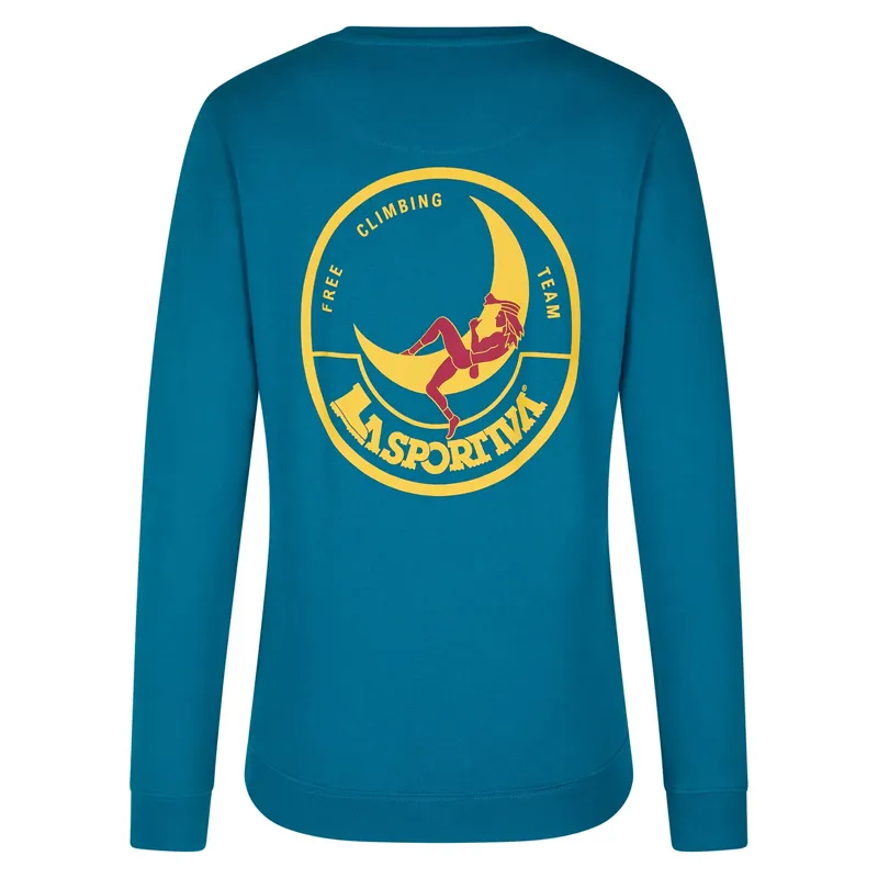 La Sportiva Women's Climbing On The Moon Sweatshirt Turchese-1