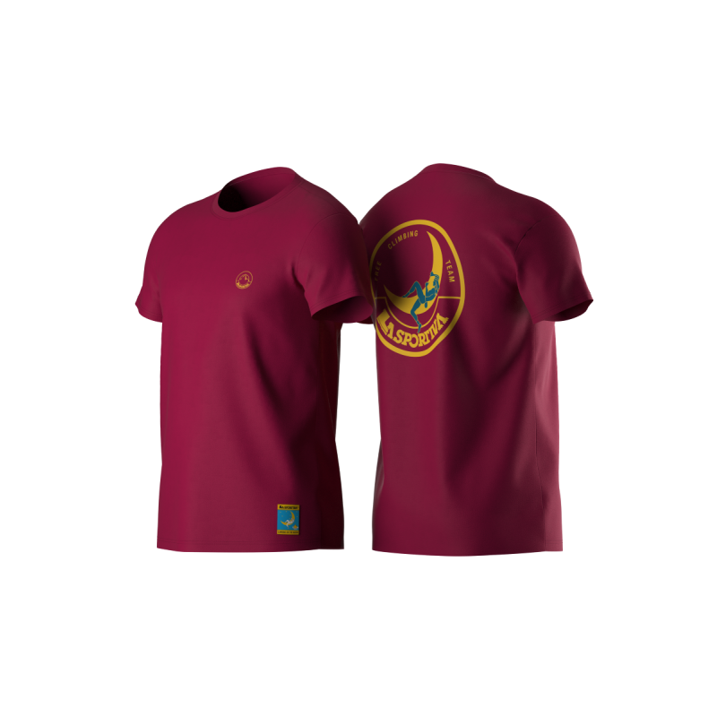 La Sportiva Men's Climbing On The Moon T-Shirt Fuchsia-2