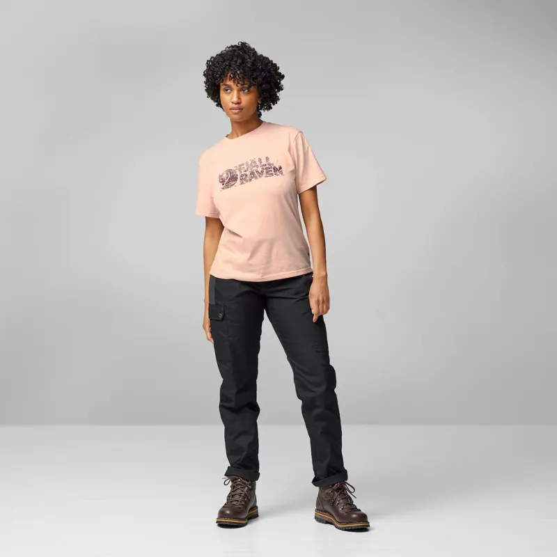 Fjallraven Women's Lush Logo T-Shirt Chalk Rose-2
