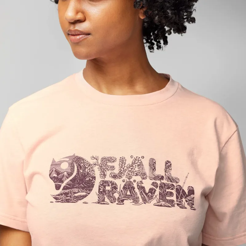 Fjallraven Women's Lush Logo T-Shirt Chalk Rose-4