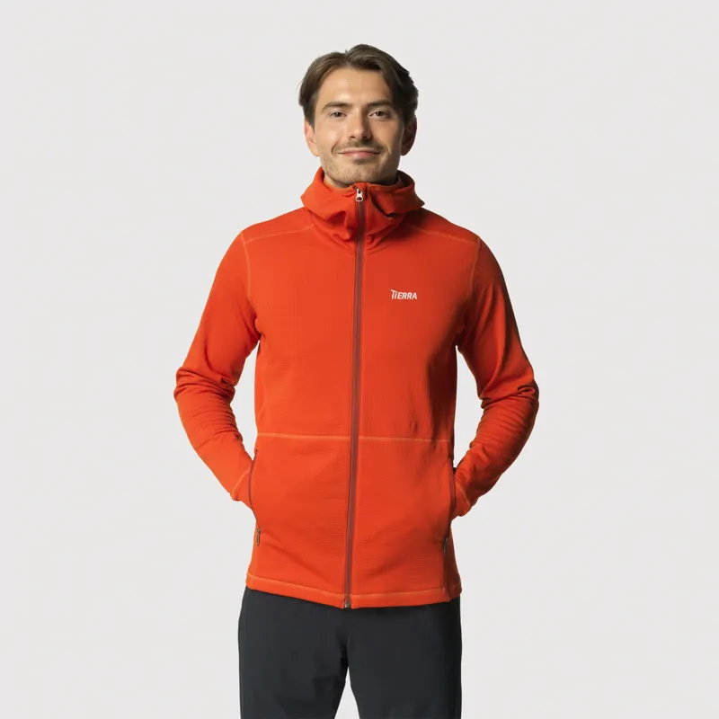 Tierra Men's Nallo Hooded Full Zip Warm Orange-2