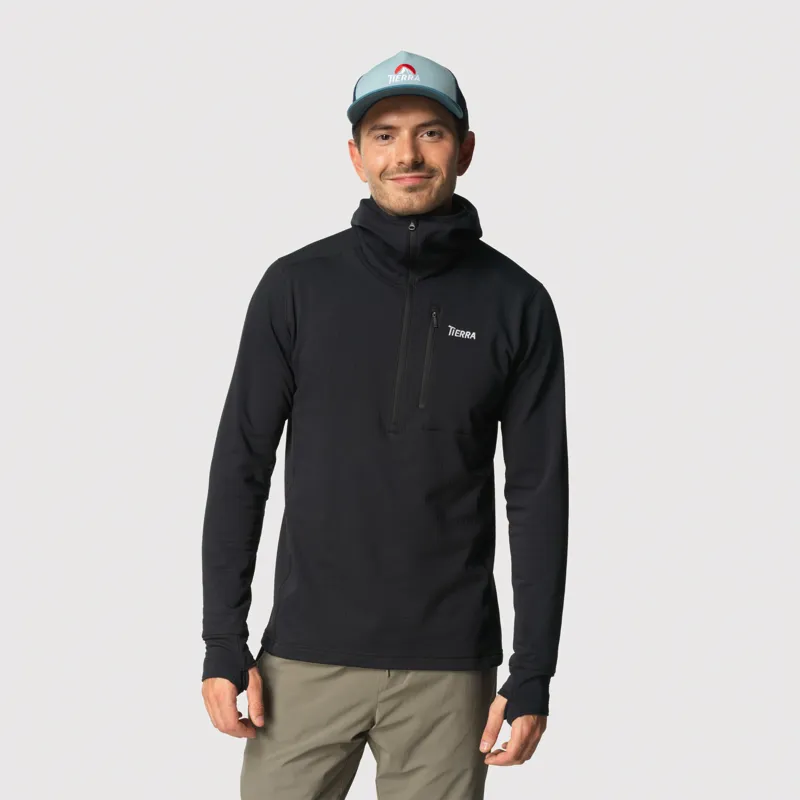 Tierra Men's Nallo Hooded Half Zip Black-2