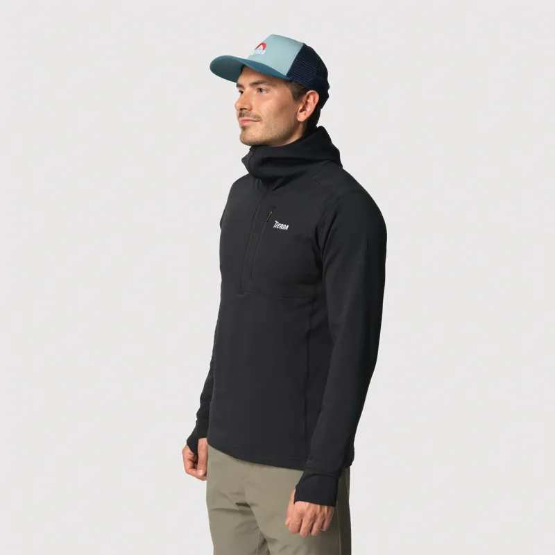 Tierra Men's Nallo Hooded Half Zip Black-4