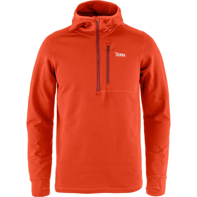 Tierra Men's Nallo Hooded Half Zip Warm Orange