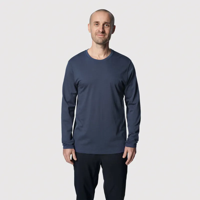 Tierra Men's Wool LS T-Shirt Denim-2