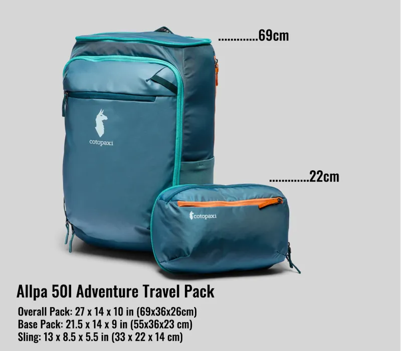 cotopaxi backpack 50l Allpa Travel Pack The Cotopaxi Allpa 50L Adventure Travel Pack is designed for long trips and international adventures 11 Days - Cotopaxi Allpa