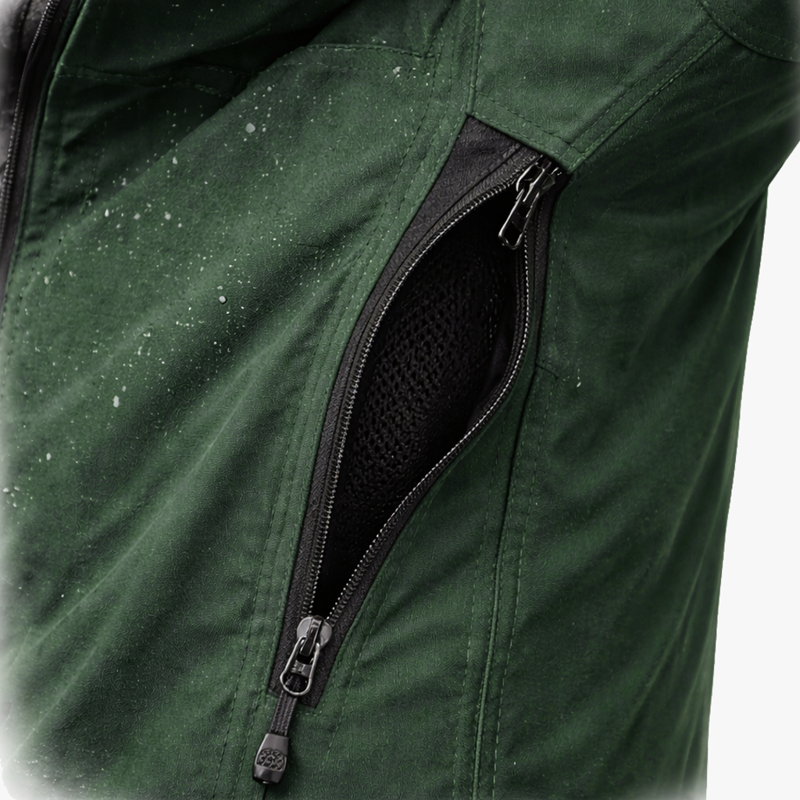 Ventilation features like pit zips and vents on a trail running waterproof
