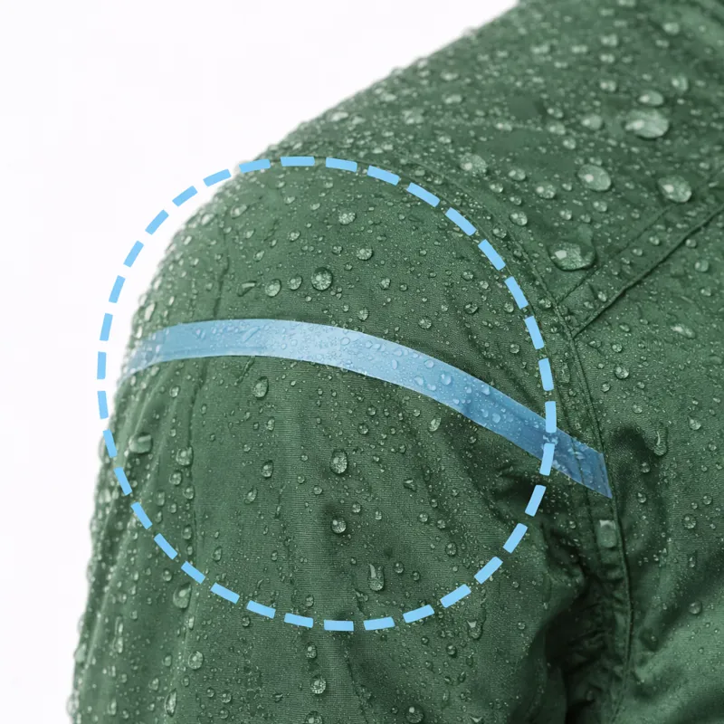 Fully taped seams on a cycling waterproof jacket