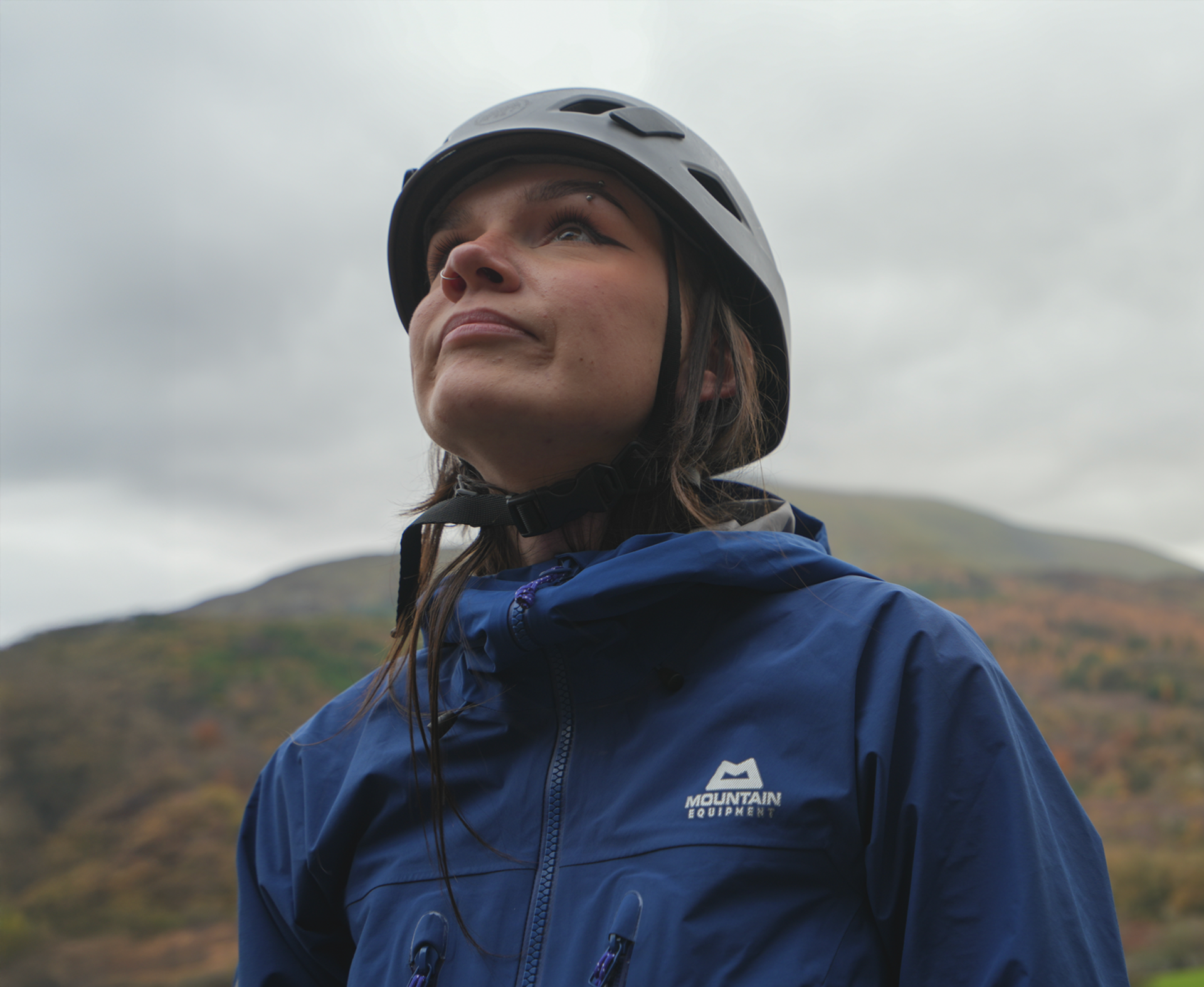 Water-resistant zip and ventilation detail on a waterproof jacket