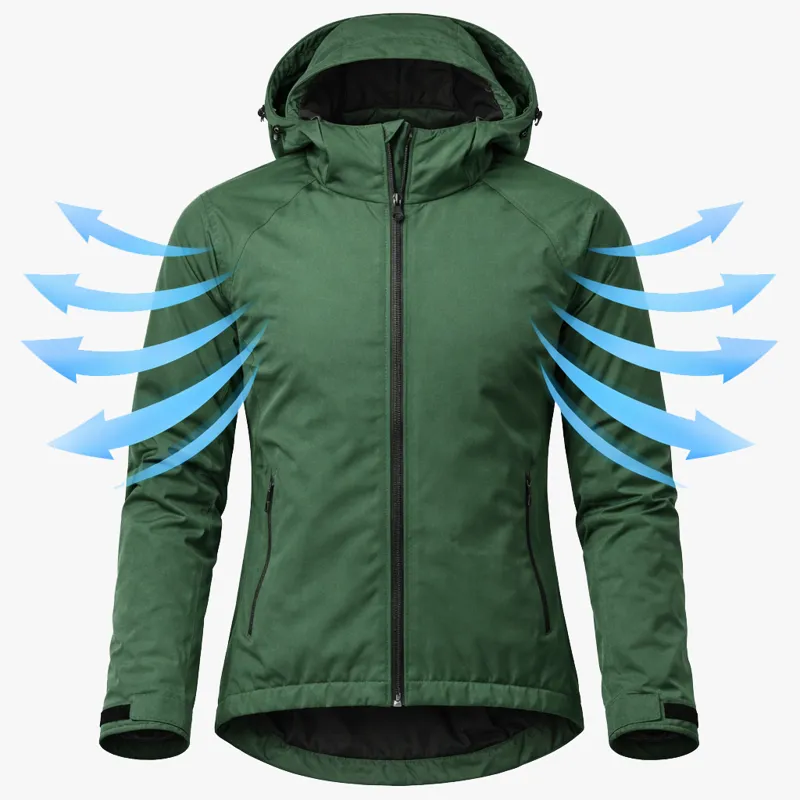 Windproof protection on a cycling waterproof jacket