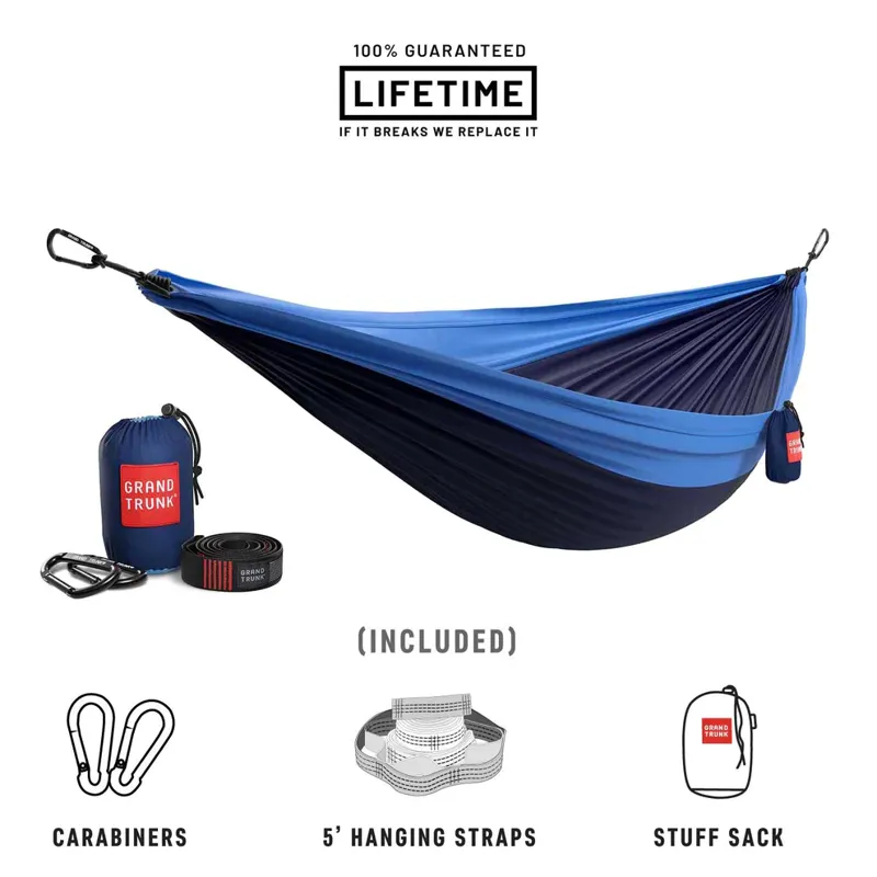 Grand Trunk Double Deluxe Hammock with Straps Navy Blue-2