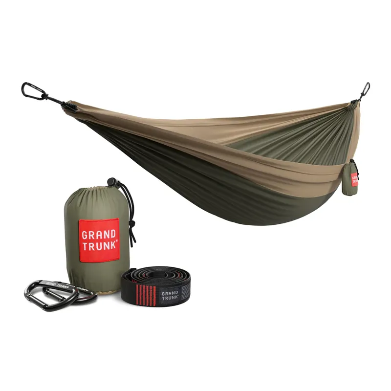 Grand Trunk Double Deluxe Hammock with Straps Olive Green
