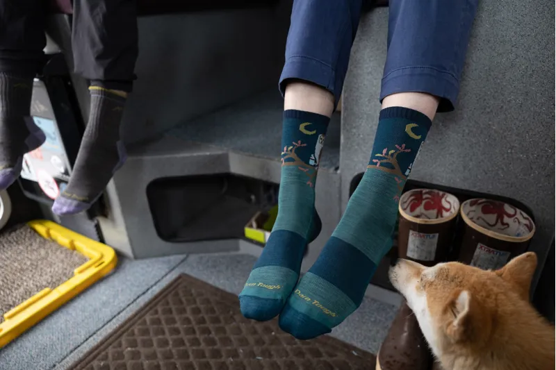 Darn Tough Womens Critter Club Micro Crew Lightweight Hiking Sock Teal-6