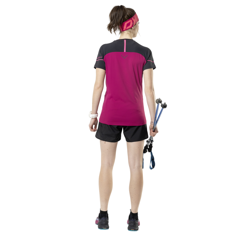 Dynafit Womens Alpine Pro SS T-Shirt Black Out/Beet Red-4