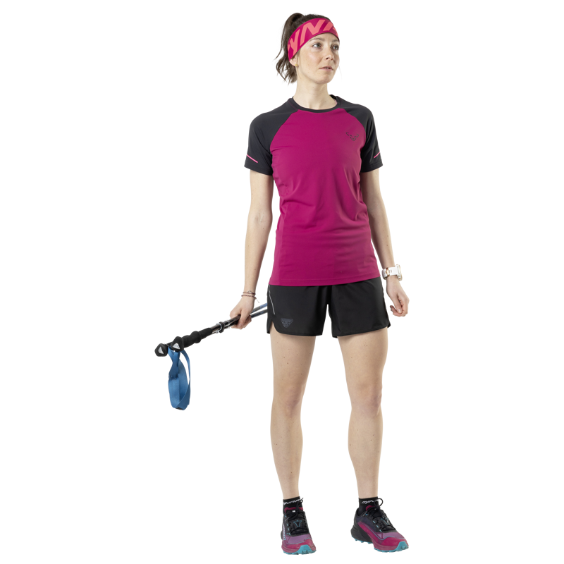 Dynafit Womens Alpine Pro SS T-Shirt Black Out/Beet Red-1