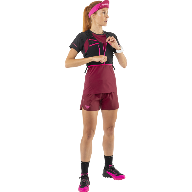 Dynafit Womens Alpine Pro SS T-Shirt Black Out/Beet Red-2