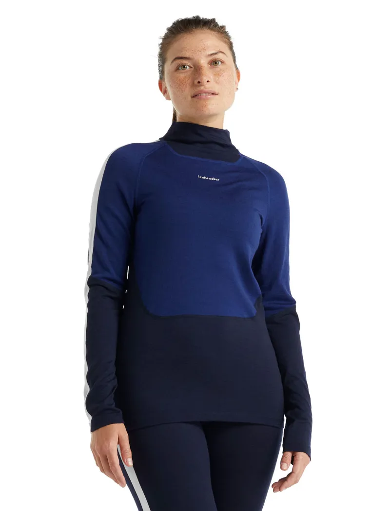 Icebreaker Women's 200 Sonebula Long Sleeve High Neck Navy/Royal Navy-1