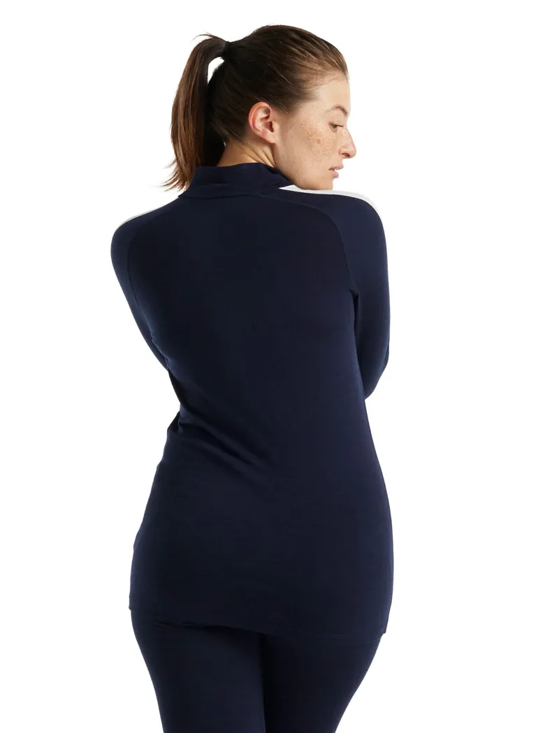 Icebreaker Women's 200 Sonebula Long Sleeve High Neck Navy/Royal Navy-2