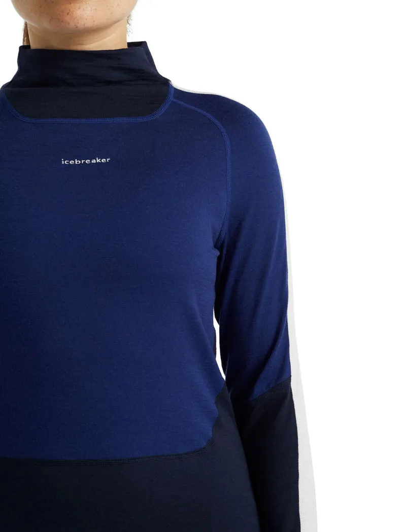 Icebreaker Women's 200 Sonebula Long Sleeve High Neck Navy/Royal Navy-6