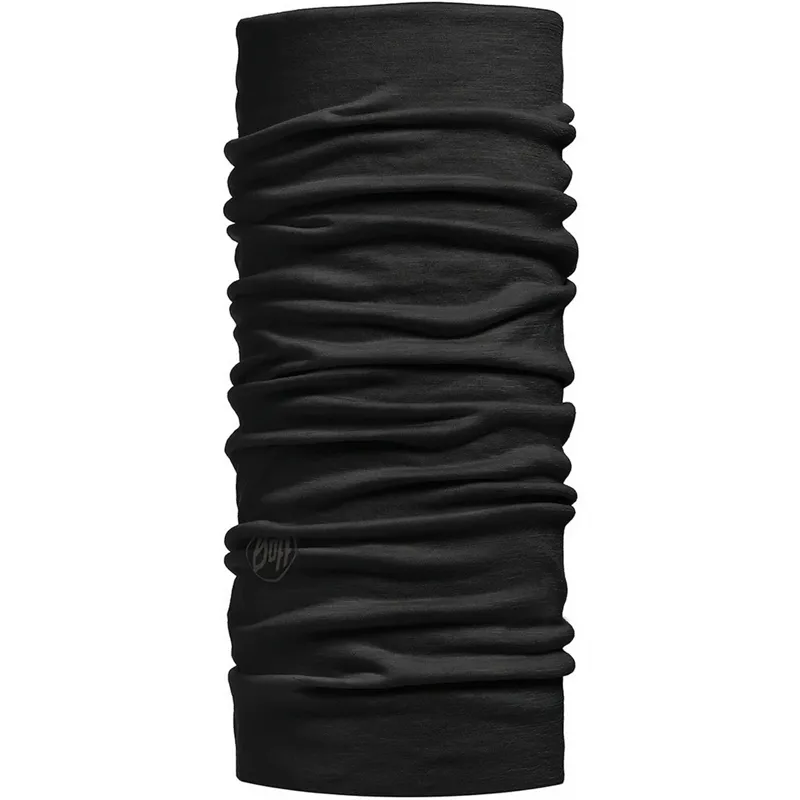 Buff Merino Lightweight Neckwear Solid Black