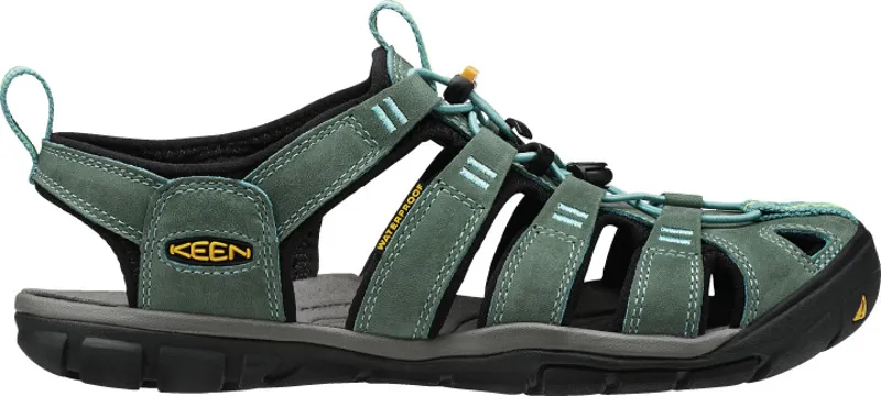 Keen Womens Clearwater CNX Leather Sandals Mineral Blue/Yellow-4