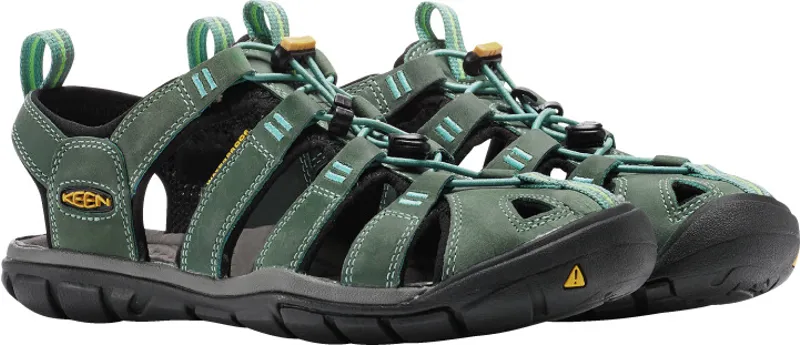 Keen Womens Clearwater CNX Leather Sandals Mineral Blue/Yellow-2