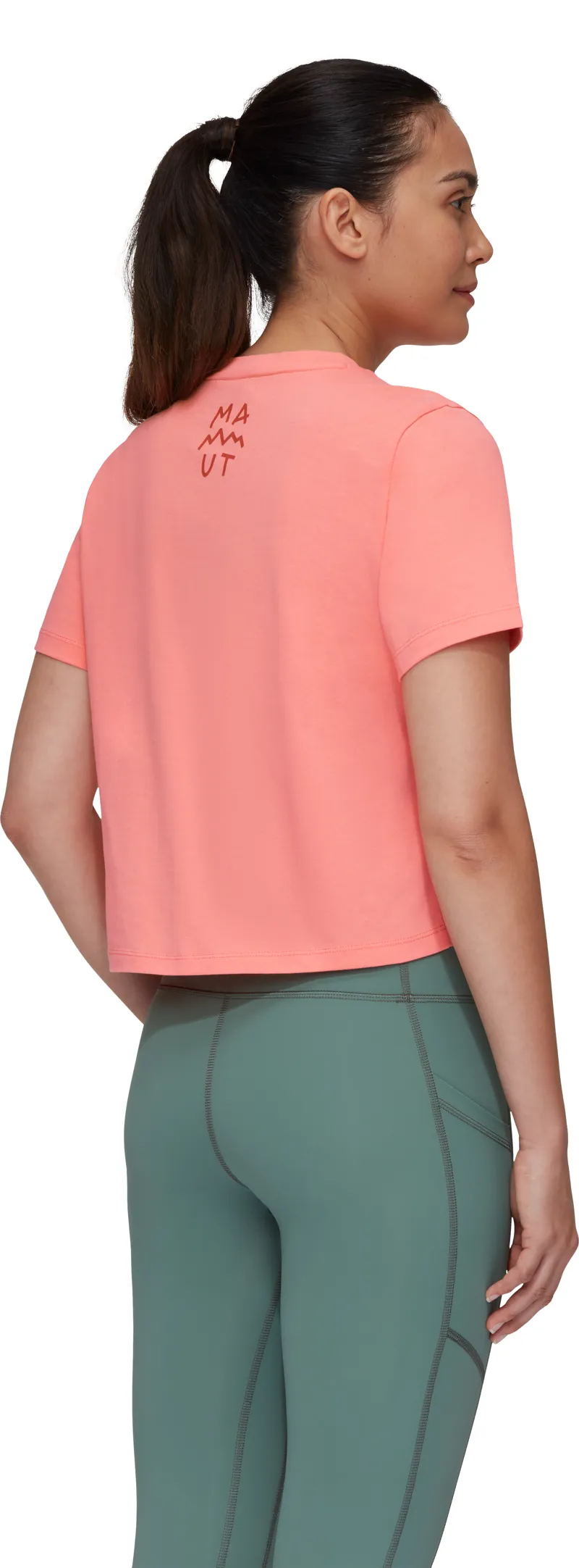 Mammut Womens Massone Lettering Cropped T-Shirt Salmon-4