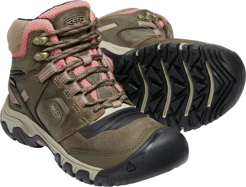 Keen Womens Ridge Flex Mid WP Hiking Boots Timberwolf-5