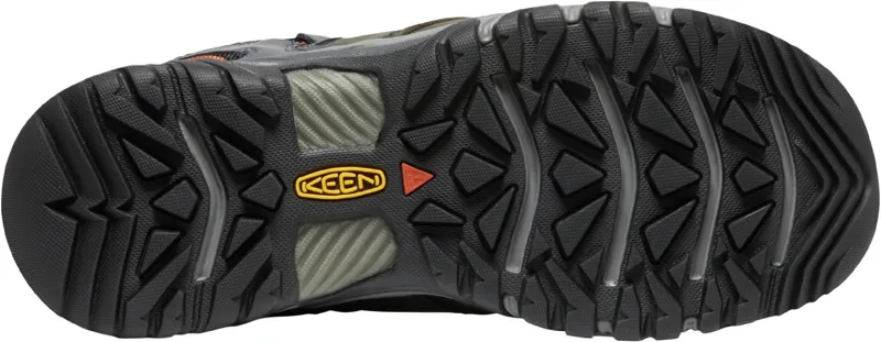 Keen Mens Ridge Flex Waterproof Shoes Steel Grey/Fossil Orange-4