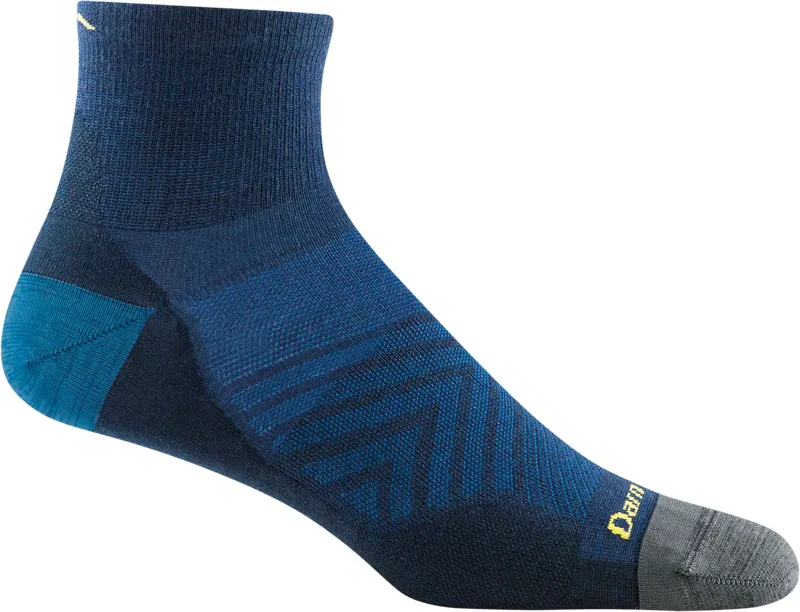 Darn Tough Mens Run 1/4 Ultra-Lightweight Running Socks Eclipse