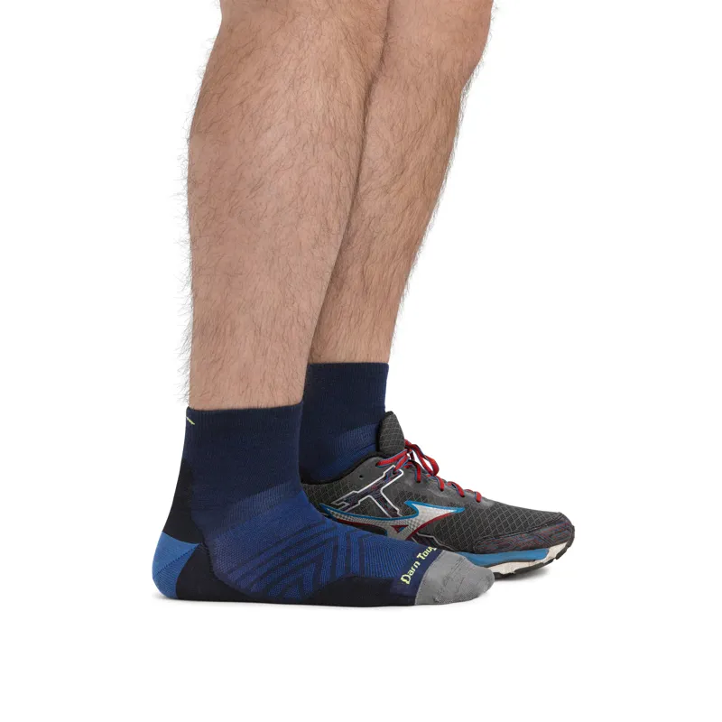 Darn Tough Mens Run 1/4 Ultra-Lightweight Running Socks Eclipse-2