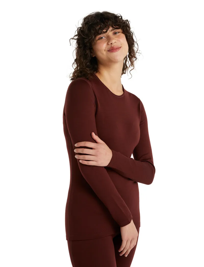 Icebreaker Womens 200 Oasis LS Crewe Espresso-1