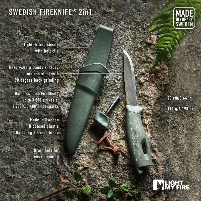 Light My Fire Swedish Fireknife 2 in 1 Sage Green DEACTIVATED-3