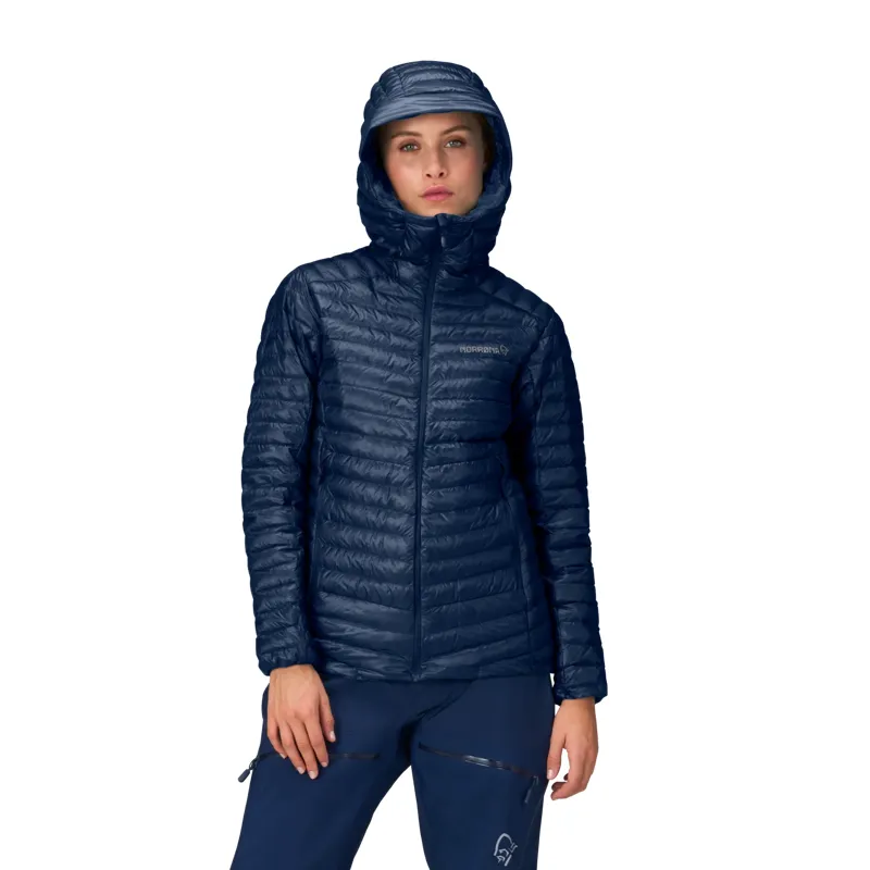 Norrona Women's Trollveggen Superlight Down800 Hooded Jacket Indigo-3