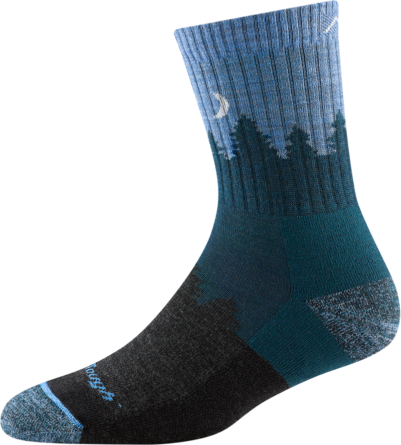Women's Treeline Micro Crew Midweight Hiking Socks Blue-1